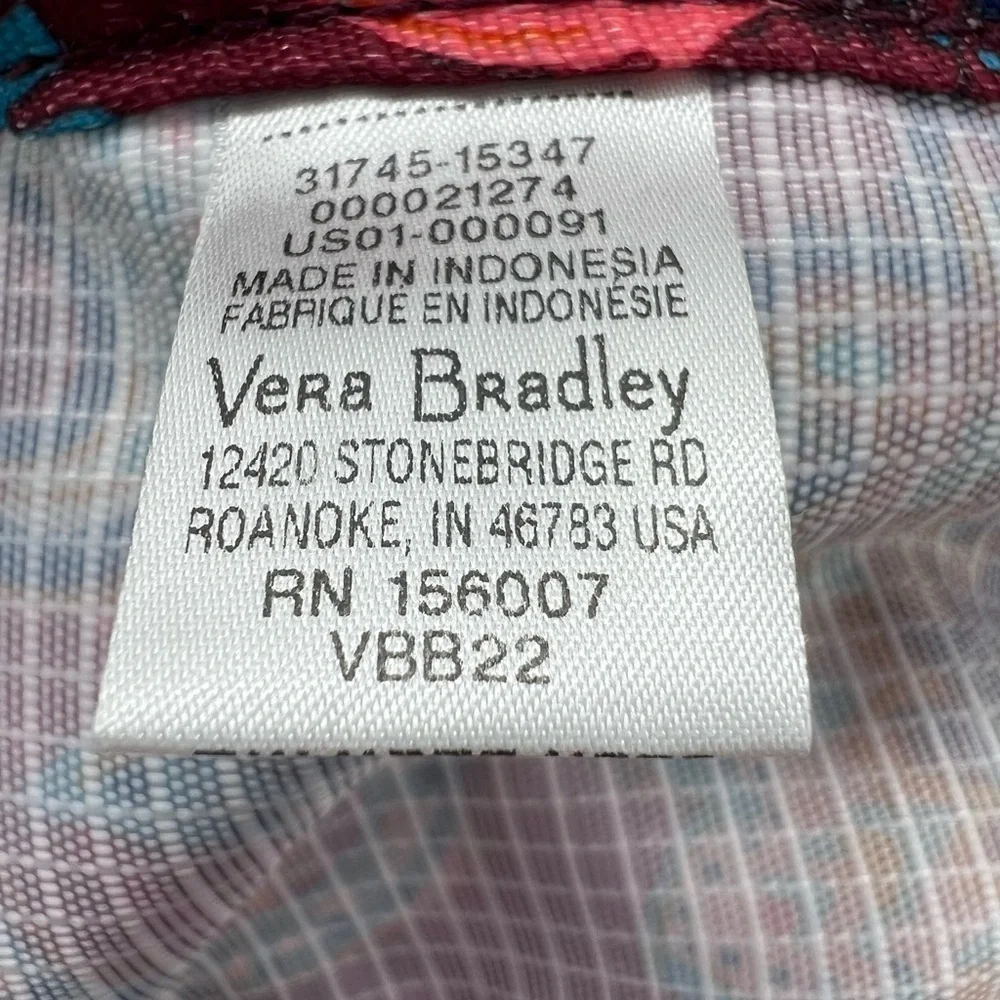 VERA BRADLEY RIPSTOP PACKABLE BACKPACK BURGUNDY & TEAL PAISLEY FLORAL